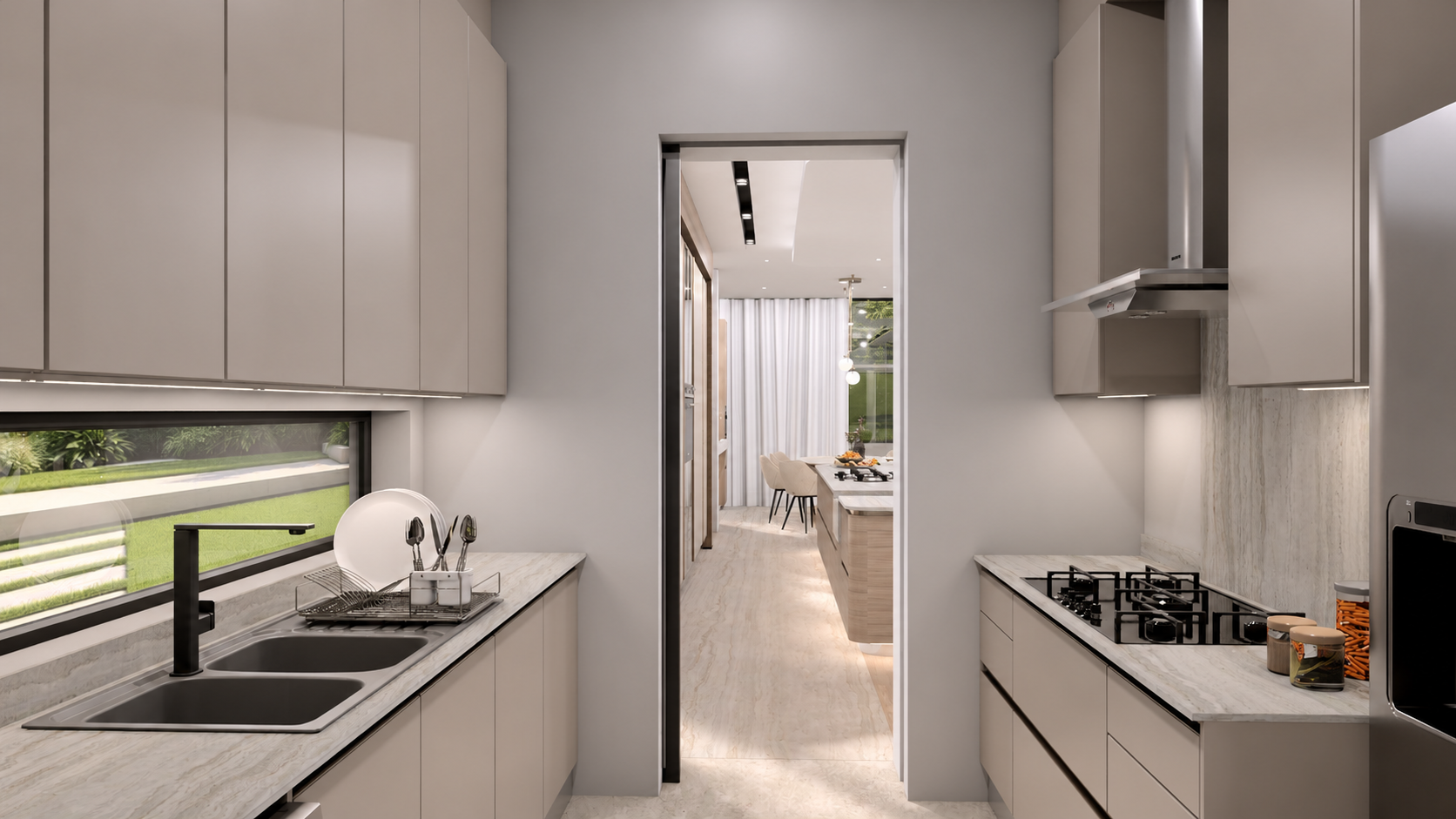 Scullery — looking through to the kitchen